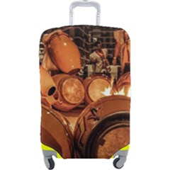 Candombe drums being tempered, montevideo, uruguay Luggage Cover (Large) from ArtsNow.com