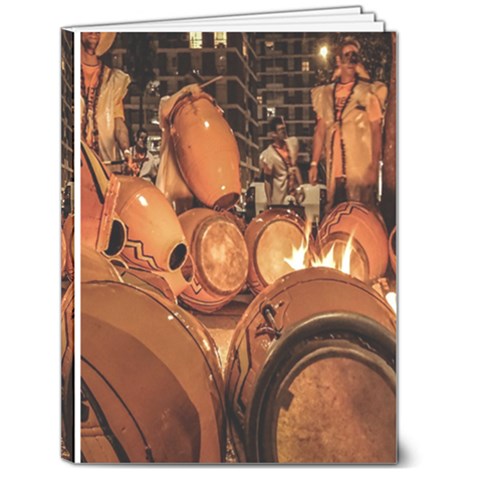 Candombe drums being tempered, montevideo, uruguay 6  x 8  Hardcover Notebook from ArtsNow.com