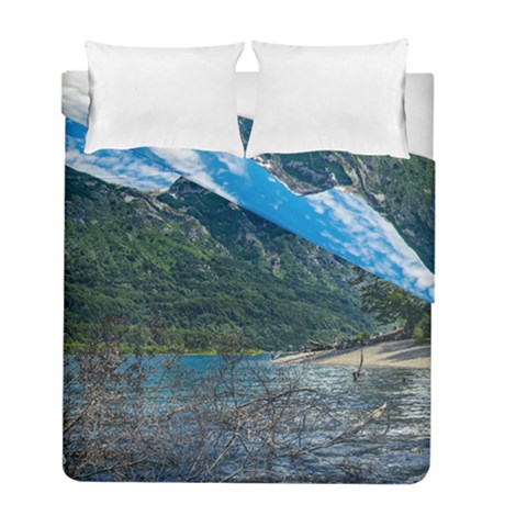 Beach At Los Alerces National Park, Chubut Province, Argentina Duvet Cover Double Side (Full/ Double Size) from ArtsNow.com