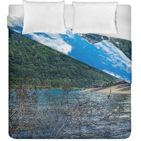 Beach At Los Alerces National Park, Chubut Province, Argentina Duvet Cover Double Side (King Size) from ArtsNow.com