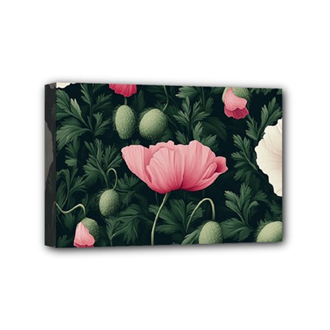 Poppy Flower Plant Petals Bloom Mini Canvas 6  x 4  (Stretched) from ArtsNow.com