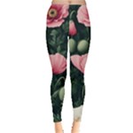 Poppy Flower Plant Petals Bloom Everyday Leggings 