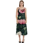 Poppy Flower Plant Petals Bloom Casual Spaghetti Strap Midi Dress