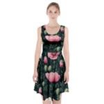 Poppy Flower Plant Petals Bloom Racerback Midi Dress