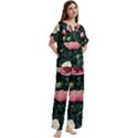 Short Sleeve Long Pants Satin Pajamas Set 