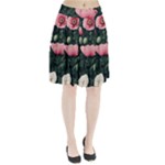 Poppy Flower Plant Petals Bloom Pleated Skirt