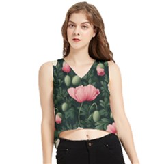 V-Neck Cropped Tank Top 