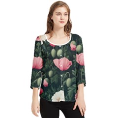 Chiffon Quarter Sleeve Blouse 