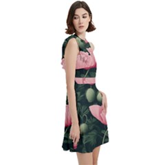 Cocktail Party Halter Sleeveless Dress With Pockets 