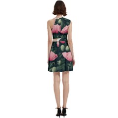 Cocktail Party Halter Sleeveless Dress With Pockets 