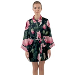 Long Sleeve Satin Kimono 