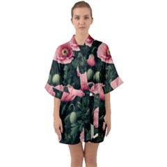 Half Sleeve Satin Kimono  