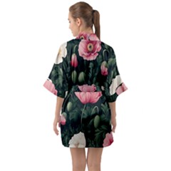 Half Sleeve Satin Kimono  