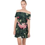 Poppy Flower Plant Petals Bloom Off Shoulder Chiffon Dress