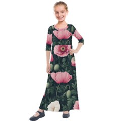 Kids  Quarter Sleeve Maxi Dress 