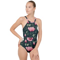 High Neck One Piece Swimsuit 