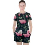 Poppy Flower Plant Petals Bloom Women s T-Shirt and Shorts Set