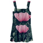 Poppy Flower Plant Petals Bloom Kids  Layered Skirt Swimsuit