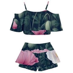 Kids  Off Shoulder Skirt Bikini 