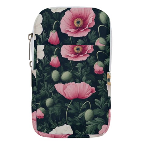 Poppy Flower Plant Petals Bloom Waist Pouch (Large) from ArtsNow.com