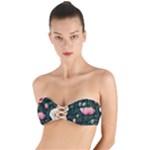 Poppy Flower Plant Petals Bloom Twist Bandeau Bikini Top