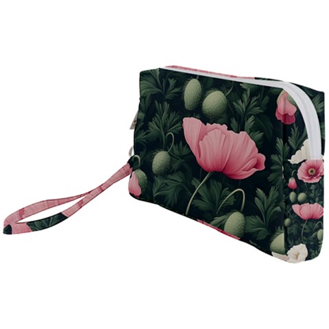 Poppy Flower Plant Petals Bloom Wristlet Pouch Bag (Small) from ArtsNow.com