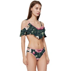 Ruffle Edge Tie Up Bikini Set	 