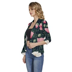 Women s 3/4 Sleeve Ruffle Edge Open Front Jacket 