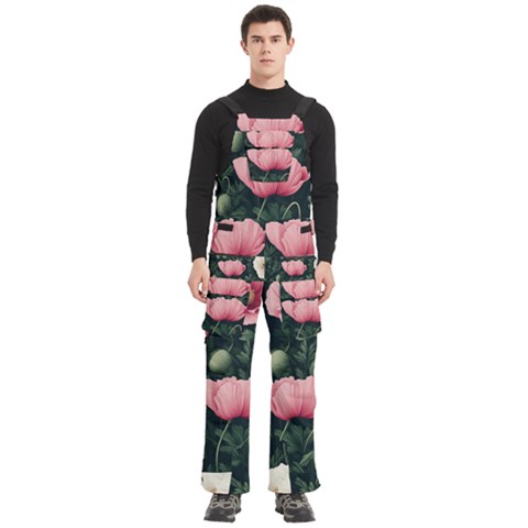 Poppy Flower Plant Petals Bloom Men s Side Zip Front Pouch Ski And Snowboard Bib Pants	 from ArtsNow.com