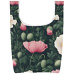 Poppy Flower Plant Petals Bloom Foldable Shopping Bag