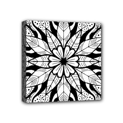 Seamless Tiling Pattern Hand Drawn Black White Mini Canvas 4  x 4  (Stretched) from ArtsNow.com