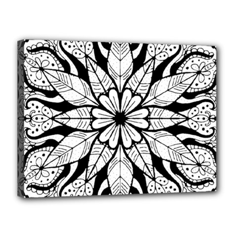 Seamless Tiling Pattern Hand Drawn Black White Canvas 16  x 12  (Stretched) from ArtsNow.com