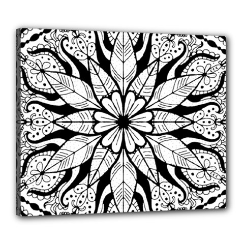 Seamless Tiling Pattern Hand Drawn Black White Canvas 24  x 20  (Stretched) from ArtsNow.com