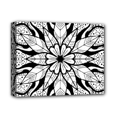 Seamless Tiling Pattern Hand Drawn Black White Deluxe Canvas 14  x 11  (Stretched) from ArtsNow.com