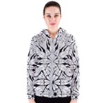 Seamless Tiling Pattern Hand Drawn Black White Women s Zipper Hoodie