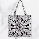 Seamless Tiling Pattern Hand Drawn Black White Zipper Grocery Tote Bag