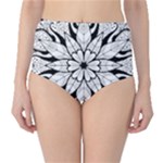 Seamless Tiling Pattern Hand Drawn Black White Classic High-Waist Bikini Bottoms