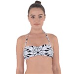 Seamless Tiling Pattern Hand Drawn Black White Tie Back Bikini Top