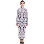 Seamless Tiling Pattern Hand Drawn Black White Turtleneck Maxi Dress