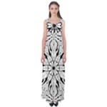 Seamless Tiling Pattern Hand Drawn Black White Empire Waist Maxi Dress