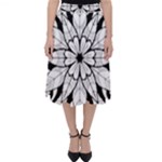 Seamless Tiling Pattern Hand Drawn Black White Classic Midi Skirt