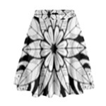 Seamless Tiling Pattern Hand Drawn Black White High Waist Skirt