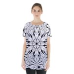 Seamless Tiling Pattern Hand Drawn Black White Skirt Hem Sports Top