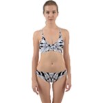 Seamless Tiling Pattern Hand Drawn Black White Wrap Around Bikini Set