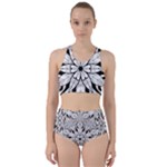 Seamless Tiling Pattern Hand Drawn Black White Racer Back Bikini Set