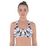 Seamless Tiling Pattern Hand Drawn Black White Cross Back Sports Bra