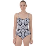 Seamless Tiling Pattern Hand Drawn Black White Sweetheart Tankini Set