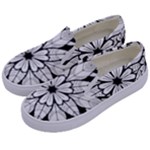 Seamless Tiling Pattern Hand Drawn Black White Kids  Canvas Slip Ons