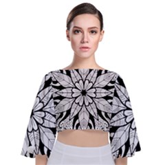 Tie Back Butterfly Sleeve Chiffon Top 