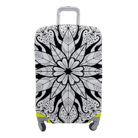 Seamless Tiling Pattern Hand Drawn Black White Luggage Cover (Small) from ArtsNow.com